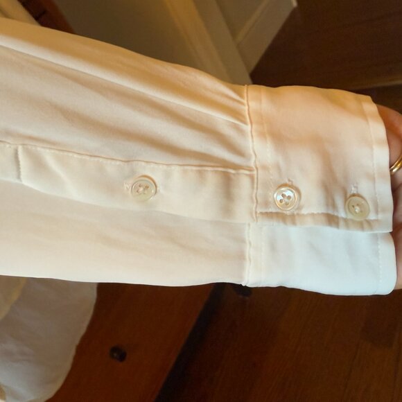 Quince Washable Stretch Silk Notch Collar Long Sleeve Blouse - Picture 7 of 10